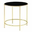 Furniture of America Keefer Contemporary Glass Top Side Table in Gold