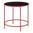 Furniture of America Keefer Contemporary Glass Top Side Table in Red