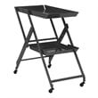 Furniture of America Prescotty Contemporary Metal Foldable Serving Cart in Black