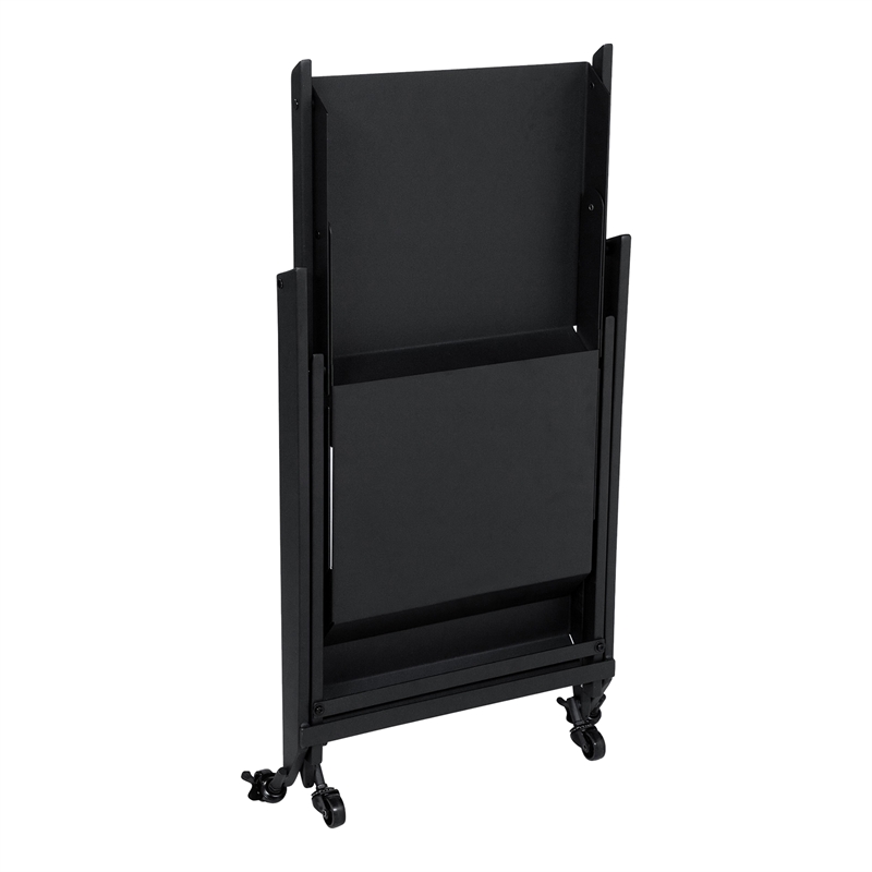 Furniture of America Prescotty Contemporary Metal Foldable Serving Cart in Black