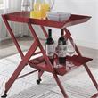 Furniture of America Prescotty Contemporary Metal Foldable Serving Cart in Red