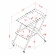 Furniture of America Prescotty Contemporary Metal Foldable Serving Cart in Red