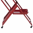 Furniture of America Prescotty Contemporary Metal Foldable Serving Cart in Red