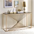Furniture of America Jonnah Contemporary Glass Top Console Table in Gold