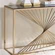 Furniture of America Jonnah Contemporary Glass Top Console Table in Gold