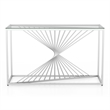 Furniture of America Jonnah Contemporary Glass Top Console Table in Chrome