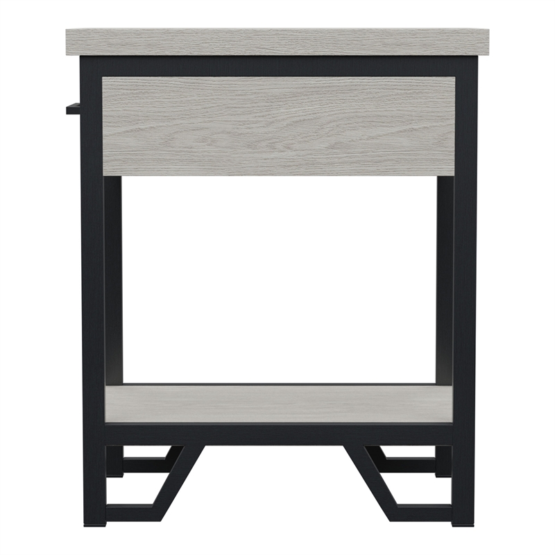 Furniture of America Sims Transitional Wood 1-Shelf Side Table in Antique White