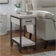 Furniture of America Sims Transitional Wood 1-Shelf Side Table in Antique White