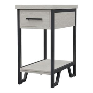 Furniture of America Sims Transitional Wood 1-Shelf Side Table in Antique White