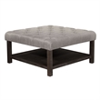 Furniture of America Hoylton Wood Ottoman in Antique Washed Gray and Light Gray