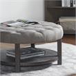 Furniture of America Shoreditch Transitional Wood 1-Shelf Ottoman in Light Gray