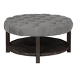 Furniture of America Shoreditch Transitional Wood 1-Shelf Ottoman in Light Gray
