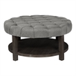 Furniture of America Shoreditch Transitional Wood 1-Shelf Ottoman in Light Gray