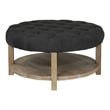 Furniture of America Shoreditch Wood Ottoman in Natural and Dark Gray