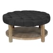 Furniture of America Shoreditch Wood Ottoman in Natural and Dark Gray