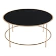 Furniture of America Rockbel Contemporary Glass Top Round Coffee Table in Gold