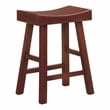 Furniture of America Epping Wood 24-Inch Saddle Stool in Dark Cherry (Set of 2)