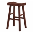 Furniture of America Epping Wood 29-Inch Saddle Stool in Dark Cherry (Set of 2)
