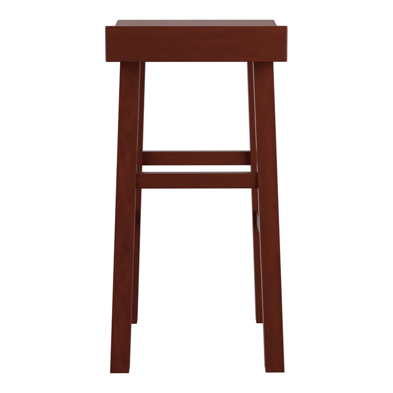 Furniture of America Epping Wood 29-Inch Saddle Stool in Dark Cherry (Set of 2)