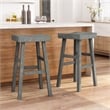Furniture of America Epping Wood 29-Inch Saddle Stool in Antique Gray (Set of 2)