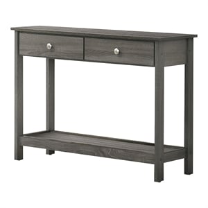 Furniture of America Lekwick Transitional Wood 2-Drawer Console Table in Gray