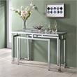 Furniture of America Mahone Contemporary Glass Top Console Table in Chrome