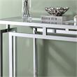 Furniture of America Mahone Contemporary Glass Top Console Table in Chrome