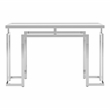 Furniture of America Mahone Contemporary Glass Top Console Table in Chrome