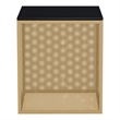 Furniture of America Kelforia Contemporary Glass Top Side Table in Gold