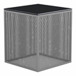Furniture of America Kelforia Contemporary Glass Top Side Table in Gray