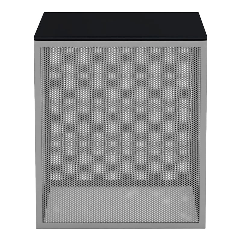Furniture of America Kelforia Contemporary Glass Top Side Table in Gray