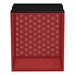 Furniture of America Kelforia Contemporary Glass Top Side Table in Red