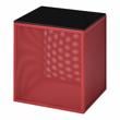 Furniture of America Kelforia Contemporary Glass Top Side Table in Red