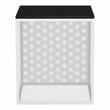 Furniture of America Kelforia Contemporary Glass Top Side Table in White