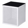 Furniture of America Kelforia Contemporary Glass Top Side Table in White