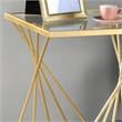Furniture of America Abair Contemporary Glass Top Side Table in Gold