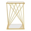 Furniture of America Abair Contemporary Glass Top Side Table in Gold