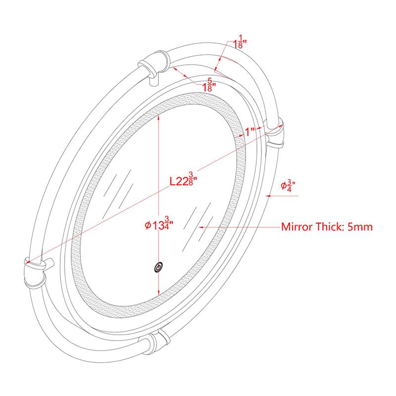 Furniture of America Mizen Metal Round Wall Mirror in Black and Copper