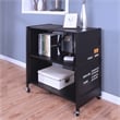 Furniture of America Lionna Metal Folding Bookcase with Wheels in Black