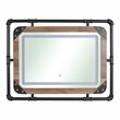Furniture of America Karin Metal Wall Mirror with LED Light in Brown