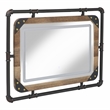 Furniture of America Karin Metal Wall Mirror with LED Light in Brown