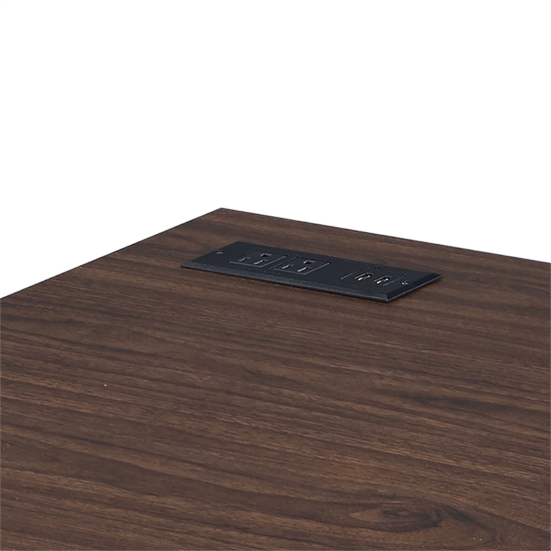 Furniture of America Nillaine Wood Writing Desk with USB in Black