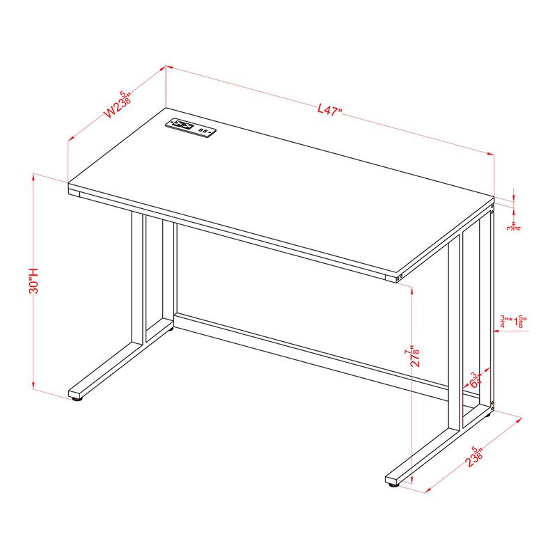 Furniture of America Nillaine Wood Writing Desk with USB in Black