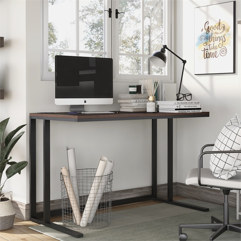 Furniture of America Nillaine Wood Writing Desk with USB in Black