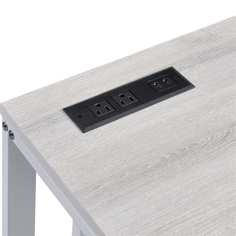 Furniture of America Nillaine Wood Writing Desk with USB in White