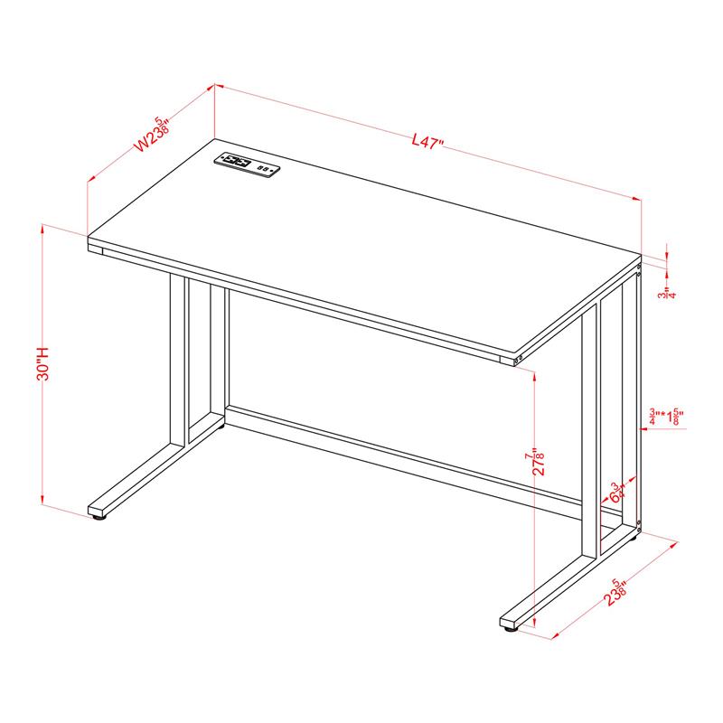 Furniture of America Nillaine Wood Writing Desk with USB in White
