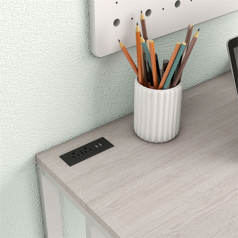 Furniture of America Nillaine Wood Writing Desk with USB in White