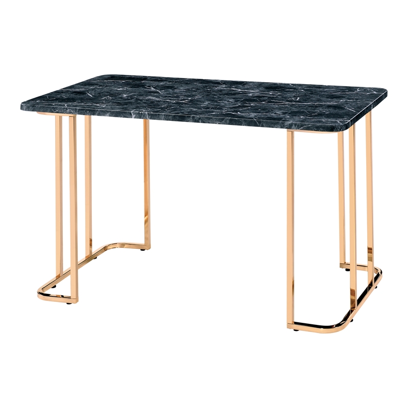 Furniture of America Trentin Contemporary Metal Writing Desk with USB in Black