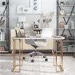 Furniture of America Trentin Contemporary Metal Writing Desk with USB in White