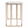 Furniture of America Trentin Contemporary Metal Writing Desk with USB in White